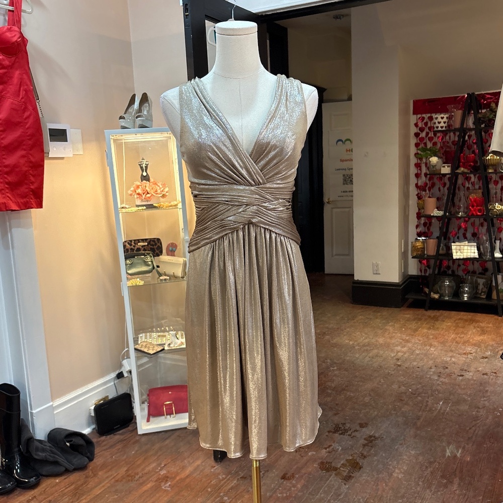 BCBG gold mini dress